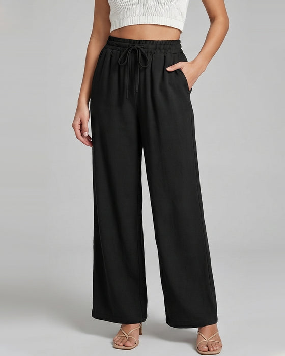 Byxor Elastic Midja Bred Ben Knyt Casual