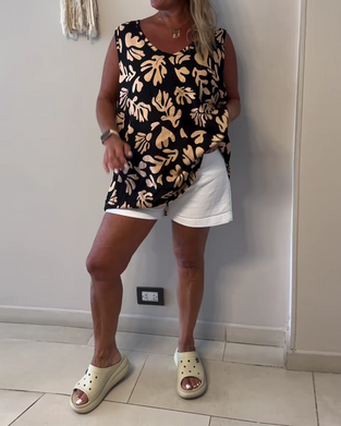 Linne Abstrakt Växttryck