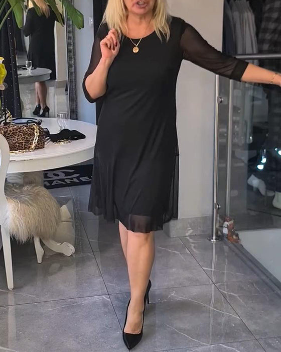 Genomskinlig Och Modig Enfärgad Klänning