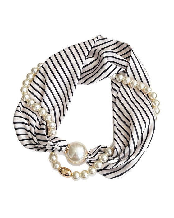 Halsband Lång Pärlprydd Silke