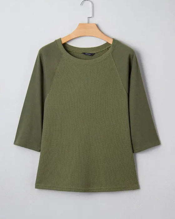 T-Shirt Enfärgad Trekvartsärmar