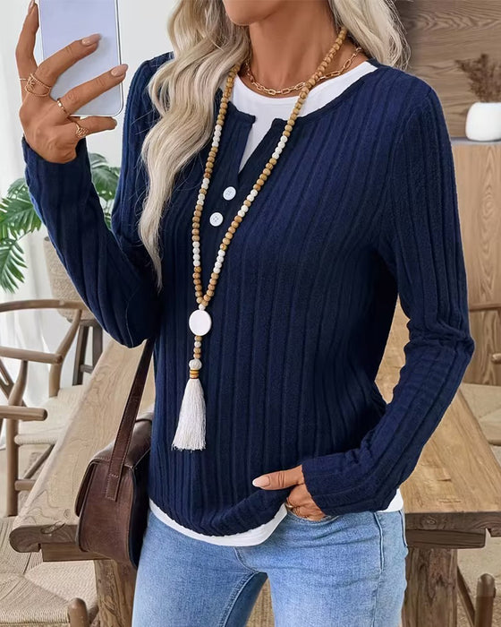 Topp Falsk Tvådelad Ribbad Brushed