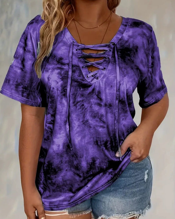 Blus Tie-Dye Tryck