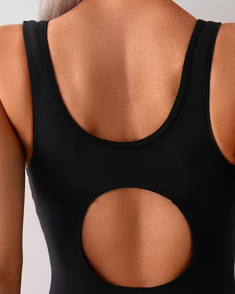 En-Delad Badkläder Färgblock Tryckt