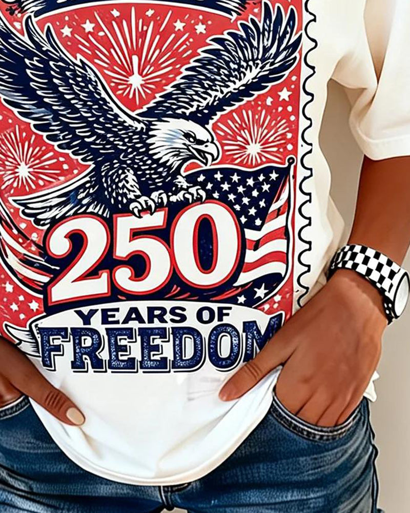 T-Tröja Crew Neck Eagle Print