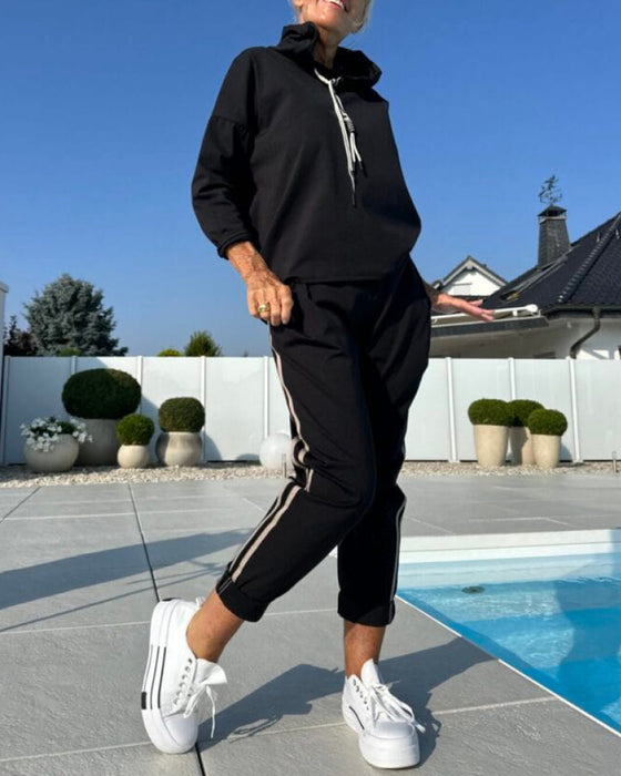 Kausal Tvådeltset Med Dammars Kapuzenhoodie Och Byxor