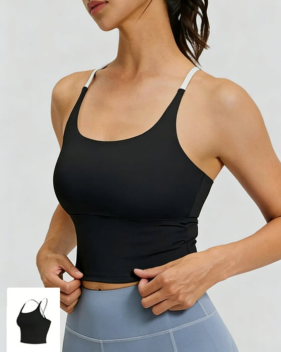 Linne Färgblock Korsande Spår