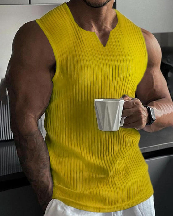 Herr Linne Enfärgad Sport Casual