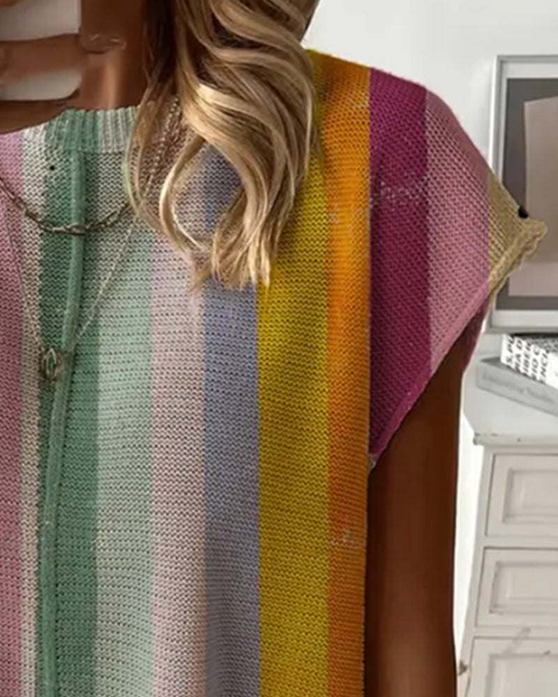 Pullover Prickig Regnbågsrandig