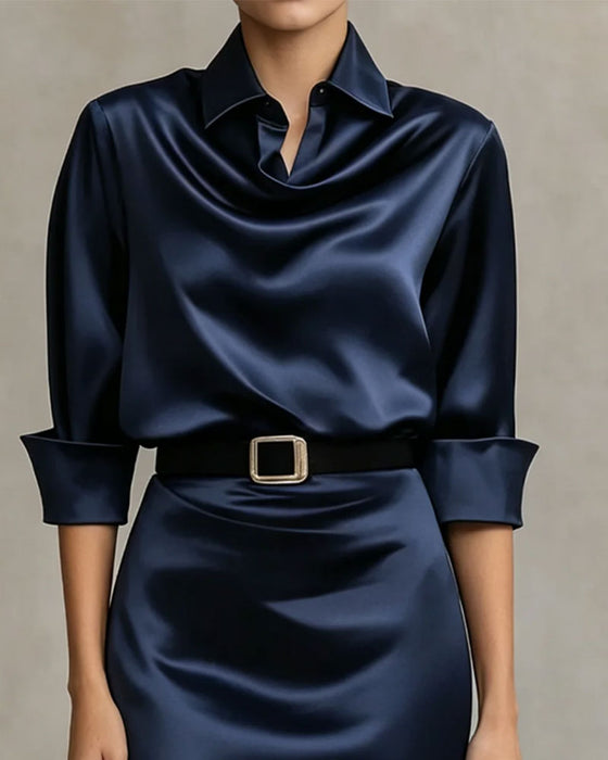 Klänning Skjortkrage Lager A-Linje