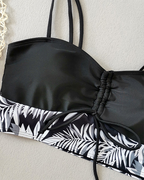 Bikini Högmidjad Boyleg Tryckt