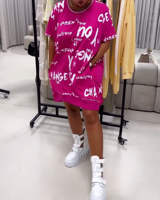 Klänning Löst Bokstavstryck