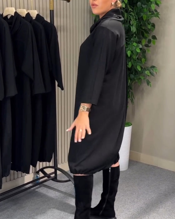 Klänning Snygg 3/4 Ärm Krage