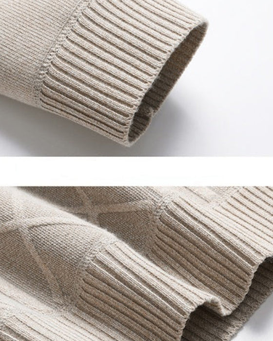 Tröja HerrS Vinter Foderad Med Plysch Varm Stickad