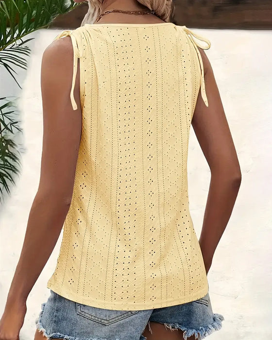 Linne Knytband Ihålig Ärmlös