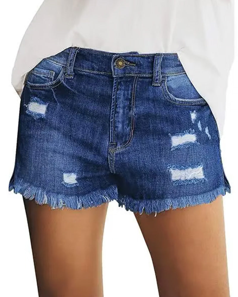 Shorts Rå Fåll Denim