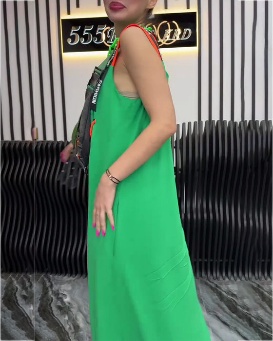 Klänning Ärmlös Personlig Bokstavstryck