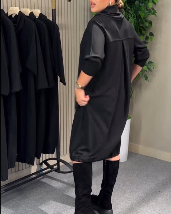 Klänning Snygg 3/4 Ärm Krage