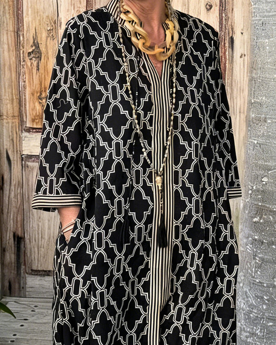 Klänning Geometrisk Tryck Maxi