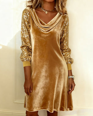 Elegant klänning i sammet och paljetter