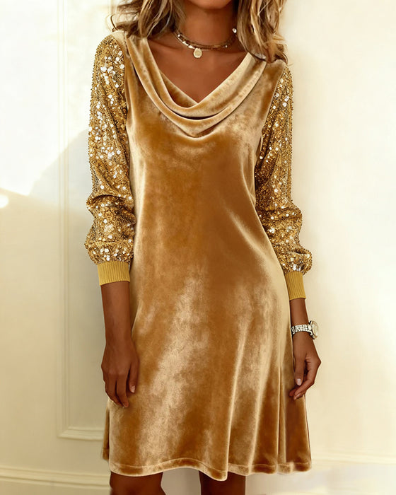 Elegant klänning i sammet och paljetter