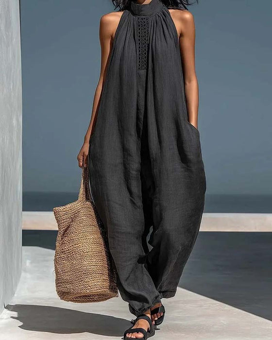 Jumpsuit Halter Hals Ärmlös