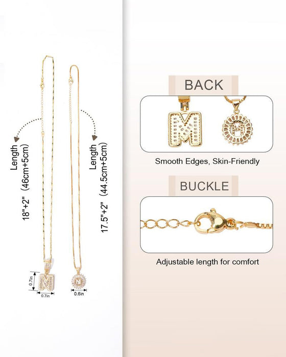 Halsband Initial Bokstav Hängsmycke 2 Förpackning