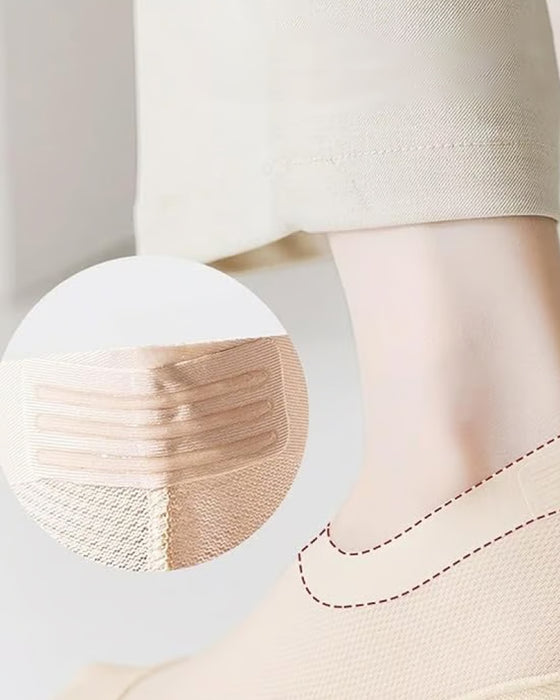 Ultratunna Linersockor Halkfria I Kammad Bomull, Osynliga Strumpor