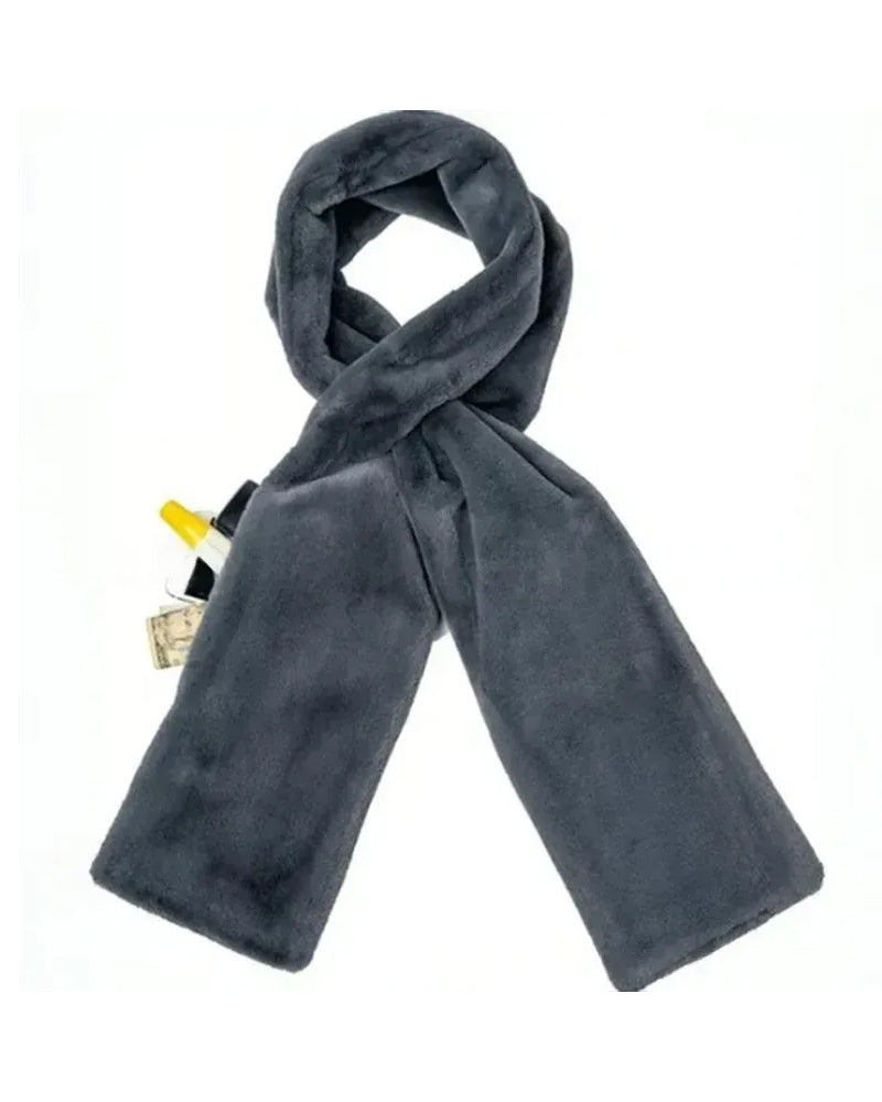 🎁Dold Ficka Mysig Halsduk Varm Mjuk Och Säker Dragkedja🧣