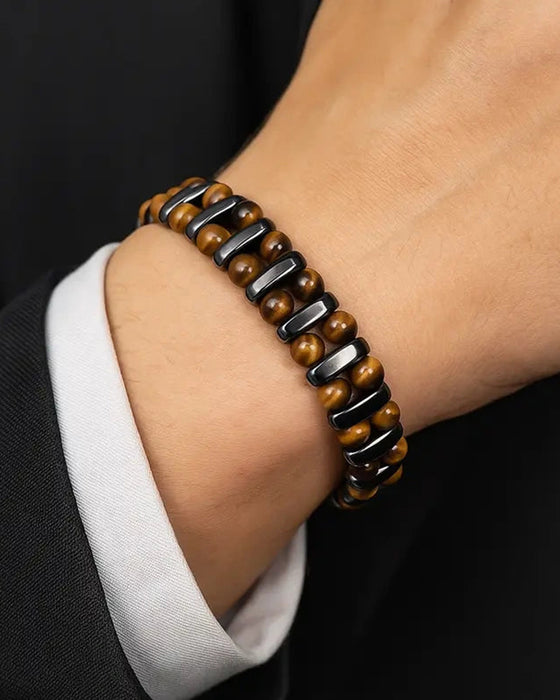 Naturlig Tigeröga Sten Armband