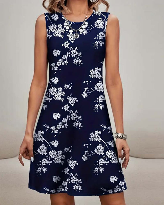 Klänning Ärmlös Smal Print