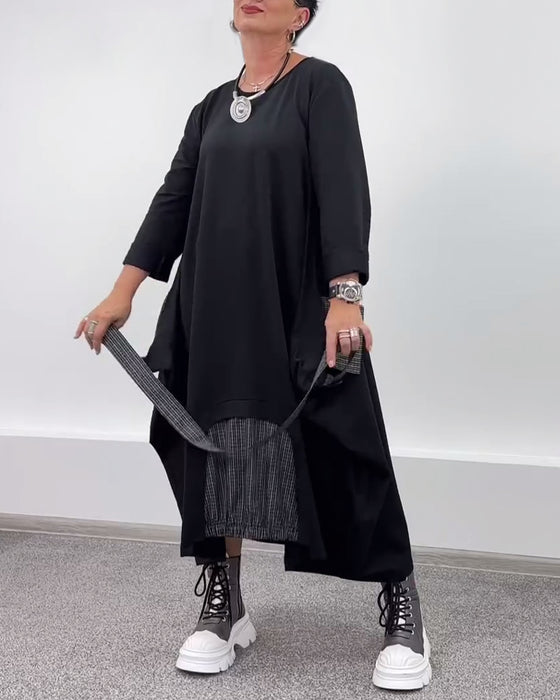 Klänning avslappnad mode lös halter neck