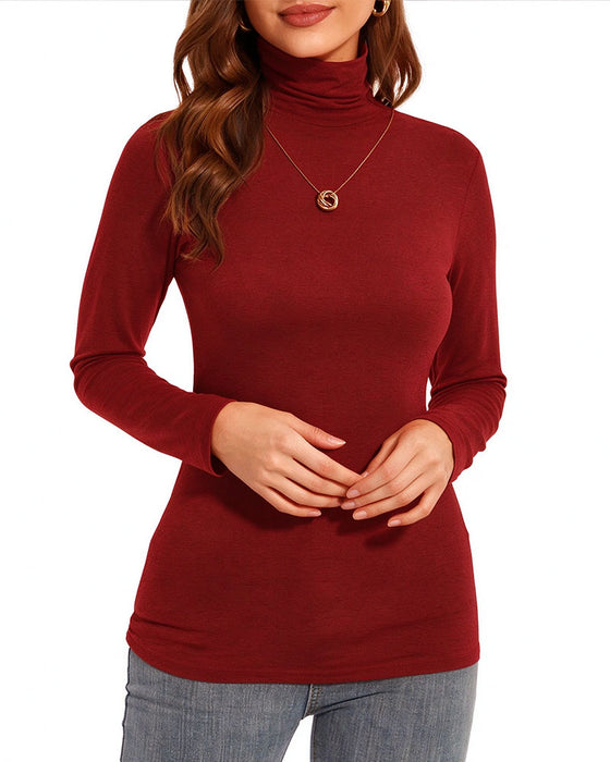Topp Enfärgad Halv Turtleneck Bas