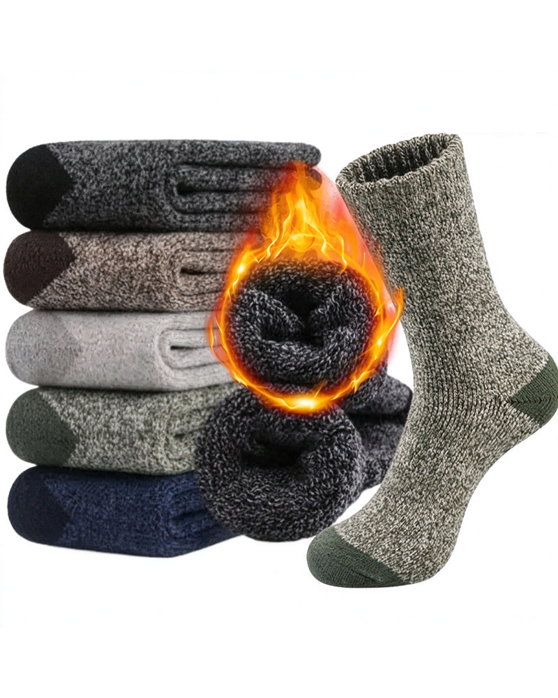 Par Tjocka Varma Vintersockor Mjuk Stickad