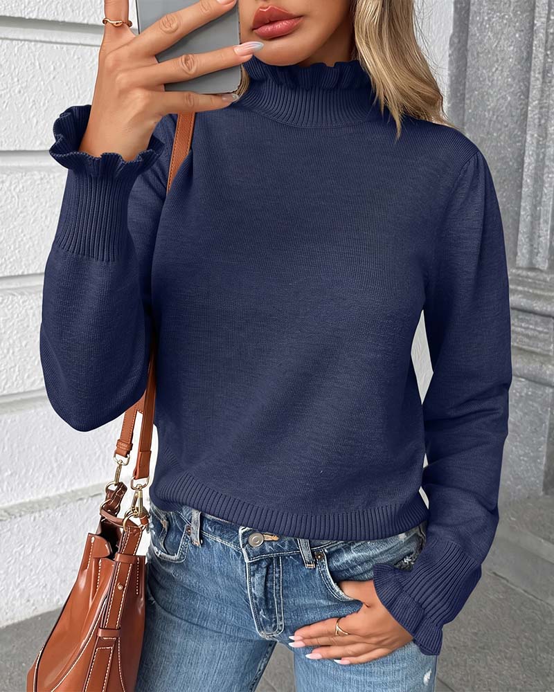 Pullover Polokrage Spets Rysch