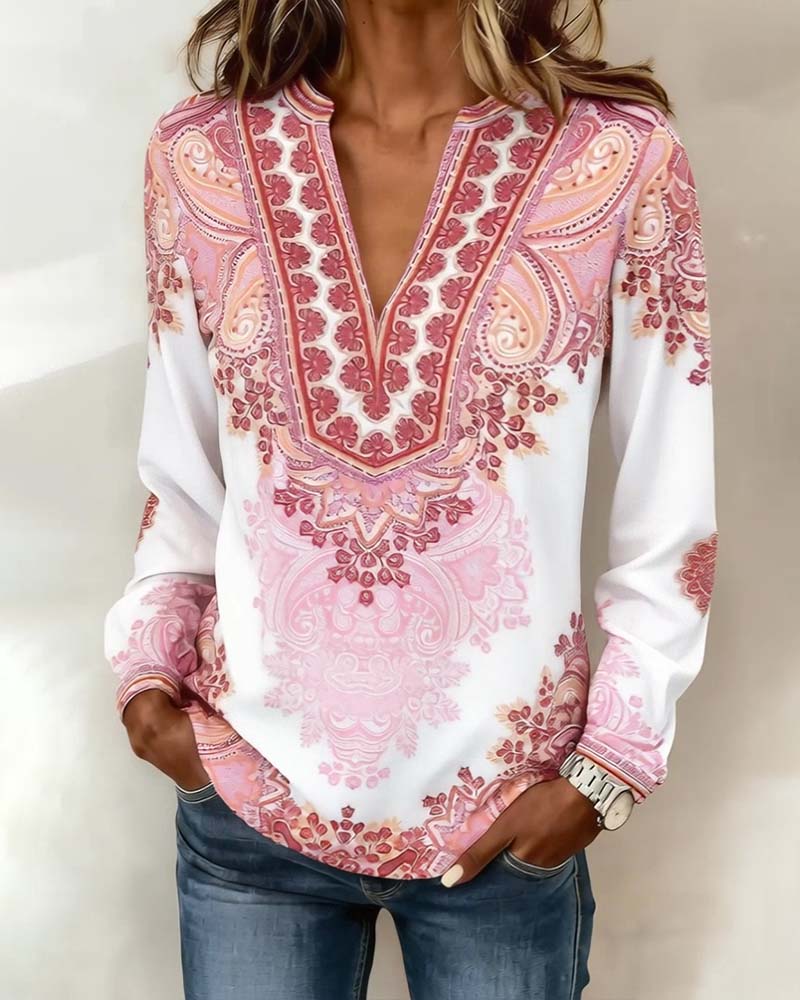 Topp V-Ringad Bohemisk Lös