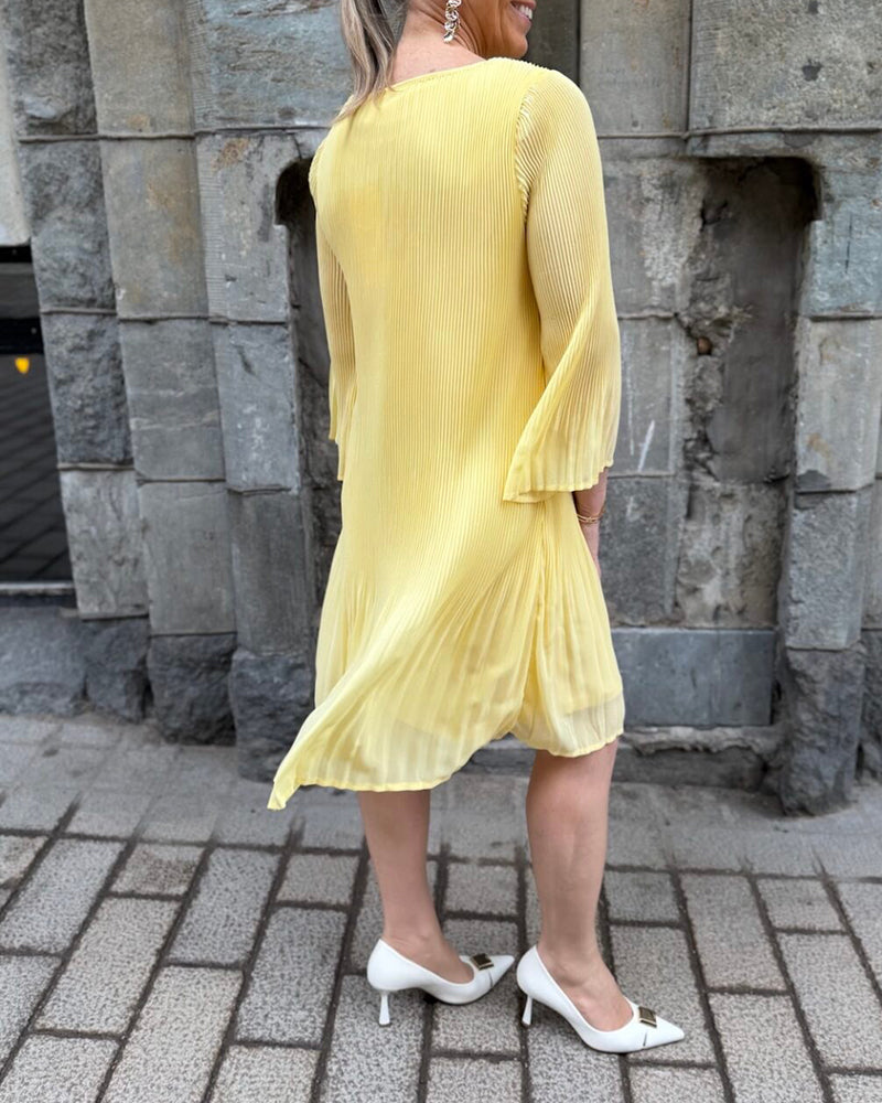 Klänning Dam Elegant Veckad