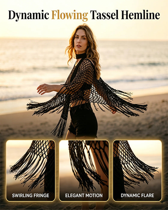Pullover Fringe Mesh Urholkning