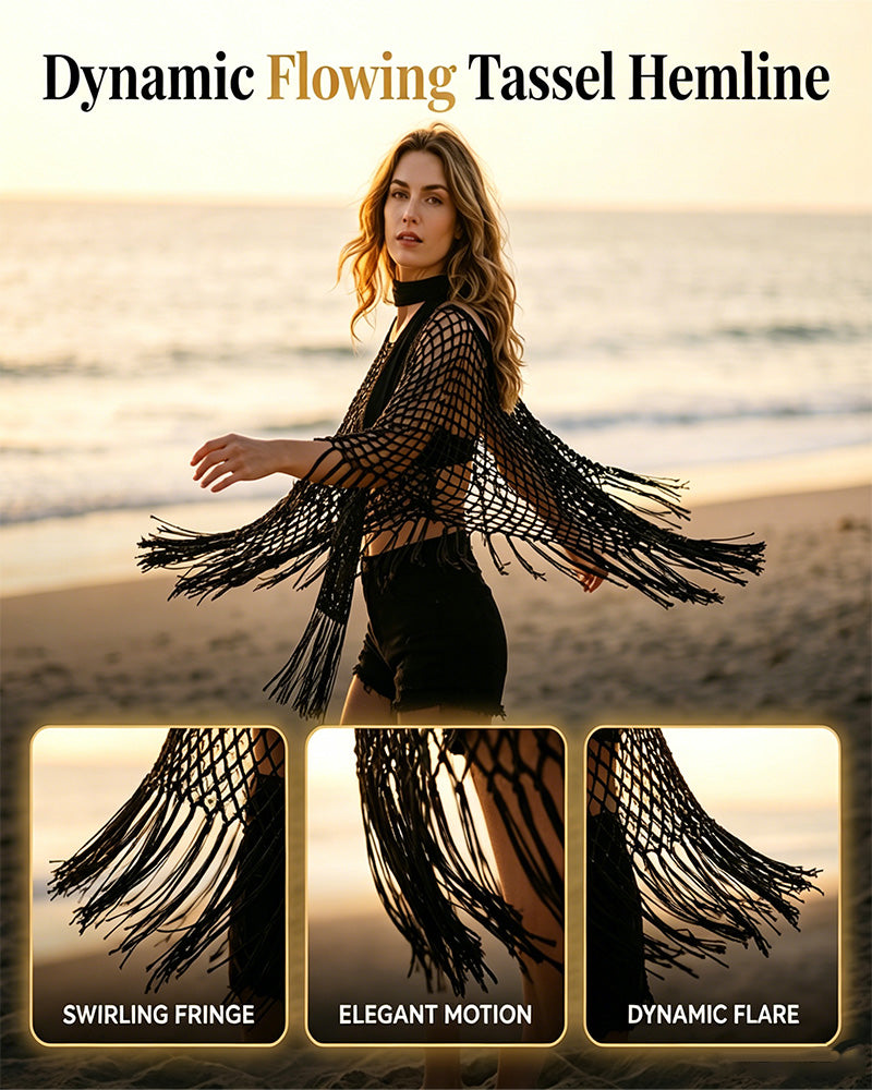 Pullover Fringe Mesh Urholkning