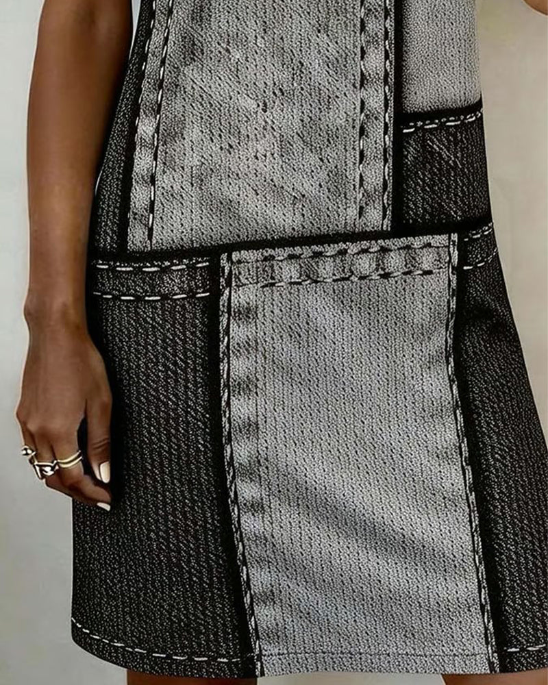 Klänning Retro Kortärmad Rak