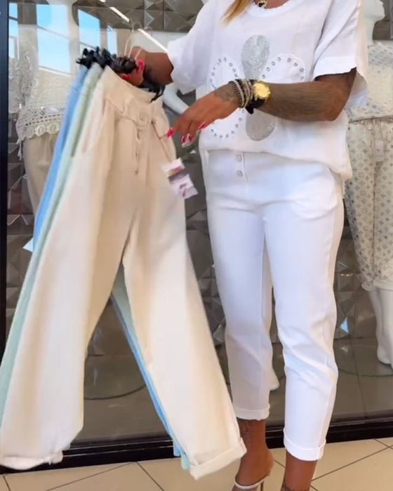 Byxor Casual Stretch Rak