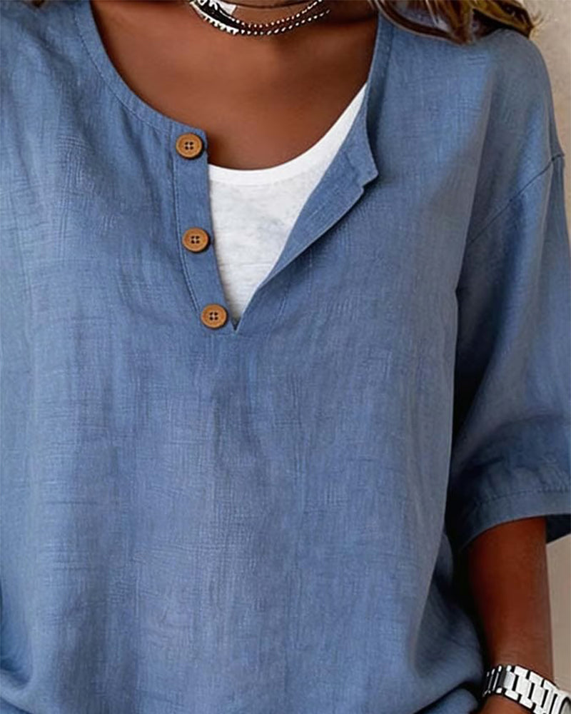 Blus Falsk Tvådelad 3/4-Ärm