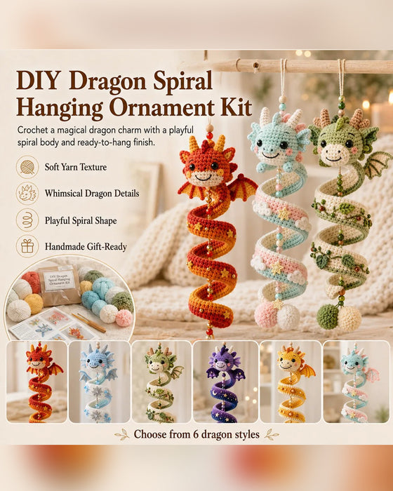 🐉 Nybörjarvänligt DIY-set för ett förtrollat drake-spiralhängande ornament | Komplett set inklusive alla verktyg och en steg-för-steg-instruktion 💕