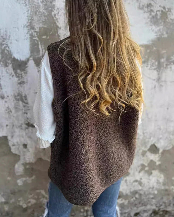 Väst Dam Höst Knappning Ner Kort Varm