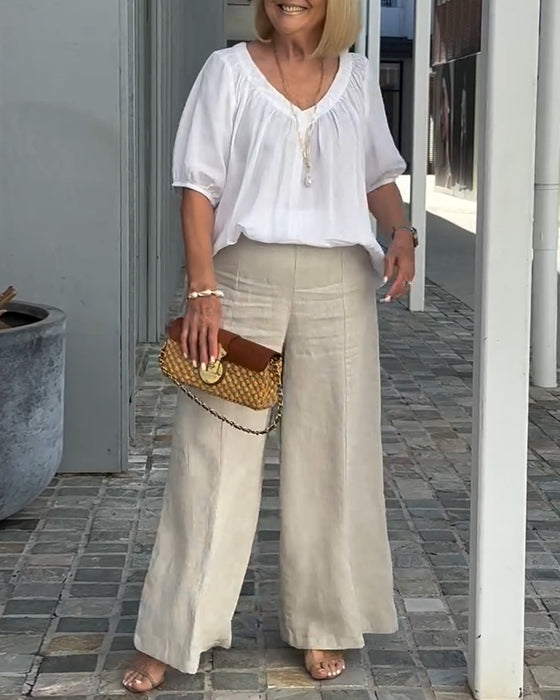 Set V-hals Casual Lata Byxor