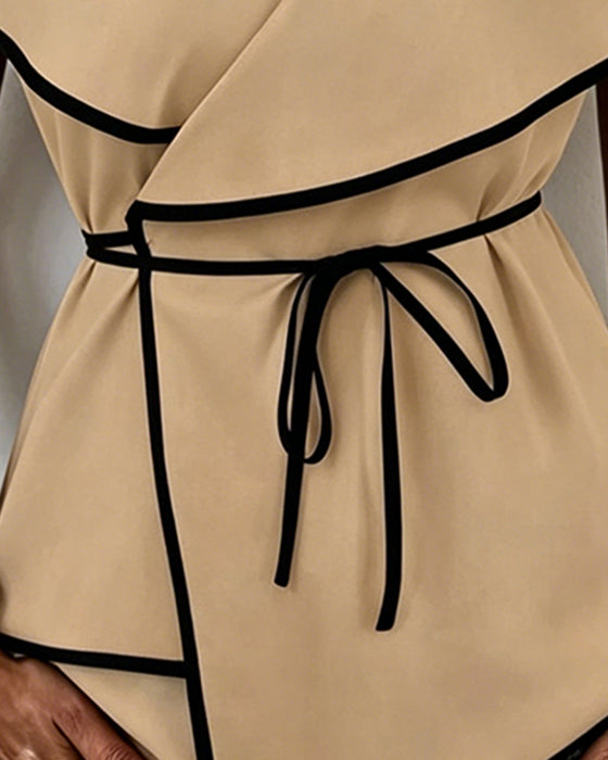 Blus Ruffle Kors Knyt