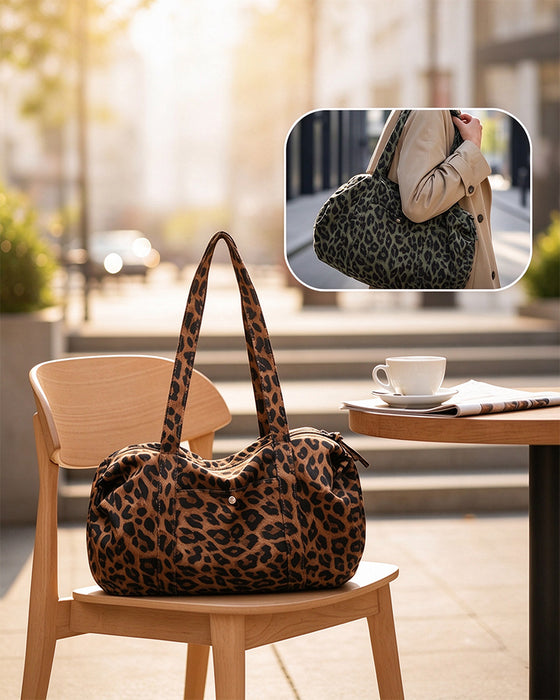 Väska Stor Kapacitet Leopard Tryck Tote