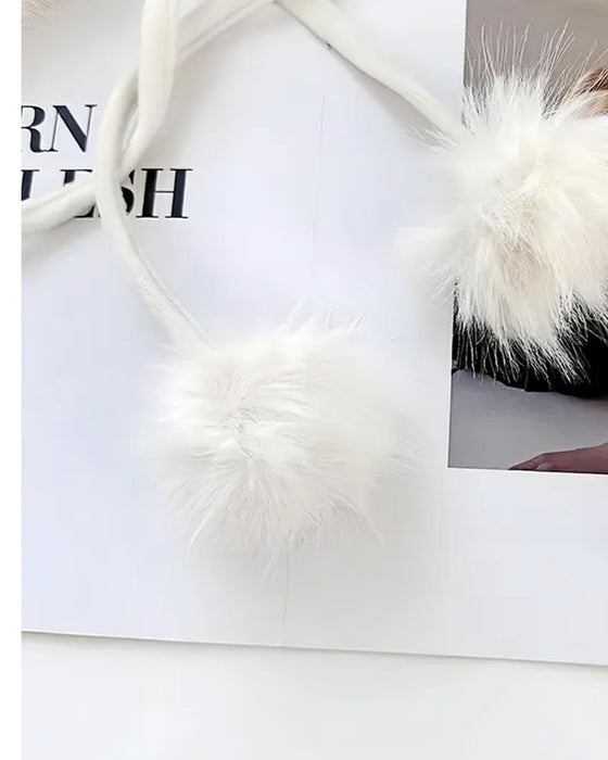 Hatt Söt Kattöra Design Pom Pom Dekor Päls