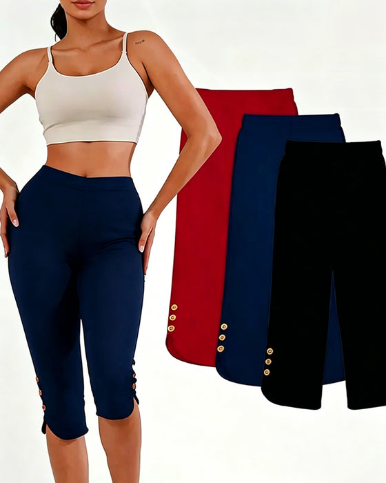 Leggings Enfärgad Slim-Fit Kapad