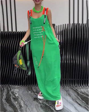 Klänning Ärmlös Personlig Bokstavstryck